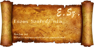 Eszes Szofrónia névjegykártya